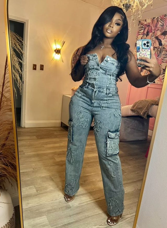 Tube Top Embroidered One-piece Trousers Cross Tube Top Elastic Pants