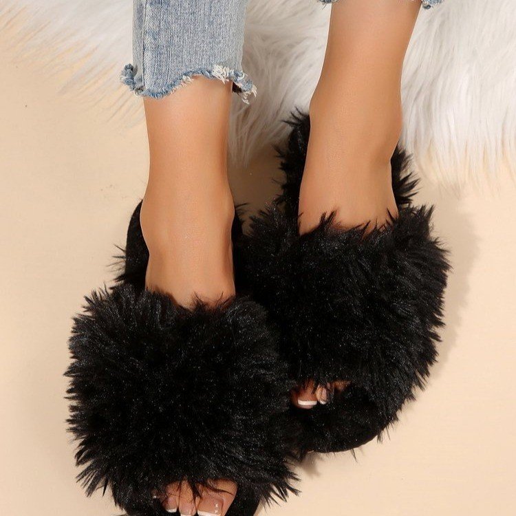 Fluffy Slippers Female Winter Wear