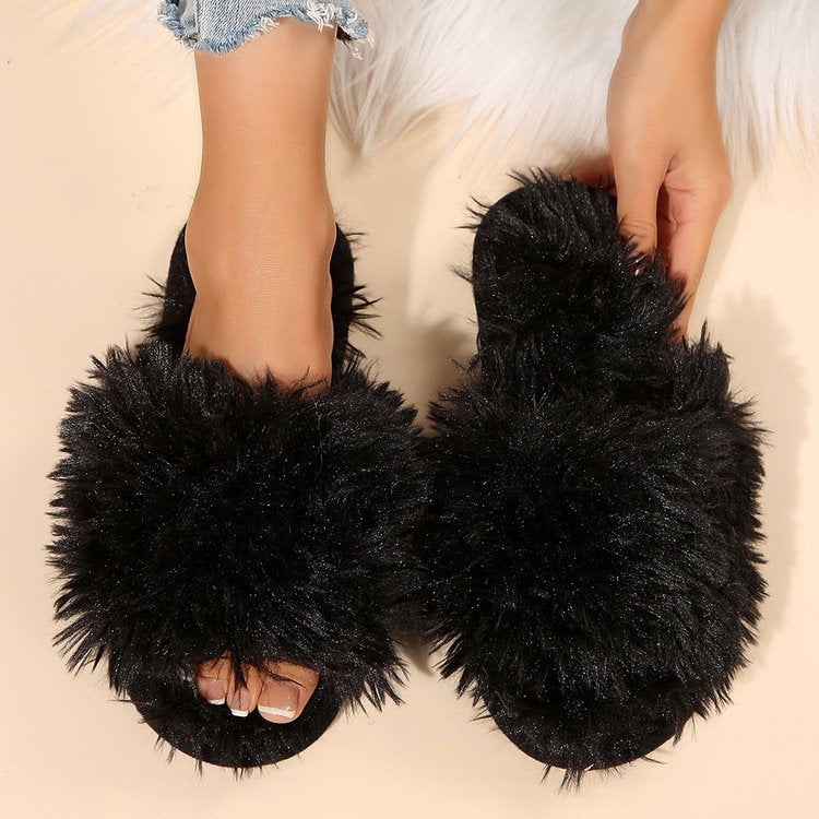 Fluffy Slippers Female Winter Wear